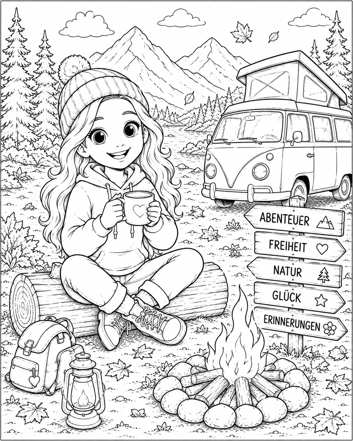 Ausmalbild: Bea Malbuch Seite 1